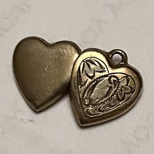 Antique Heart Shaped 12K Gold Photo Locket Charm